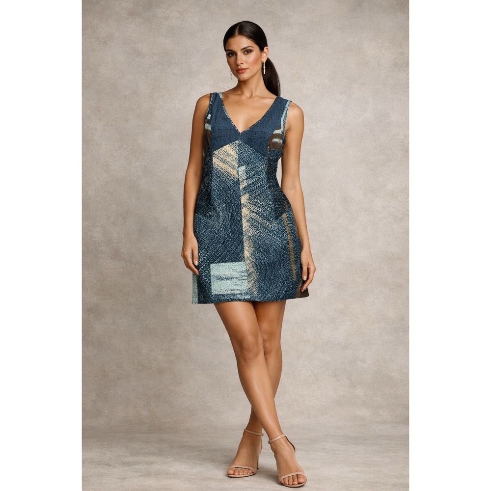 Legatte Jeans Save the Queen Vintage Mini Dress Italy Size IV Abstract Print